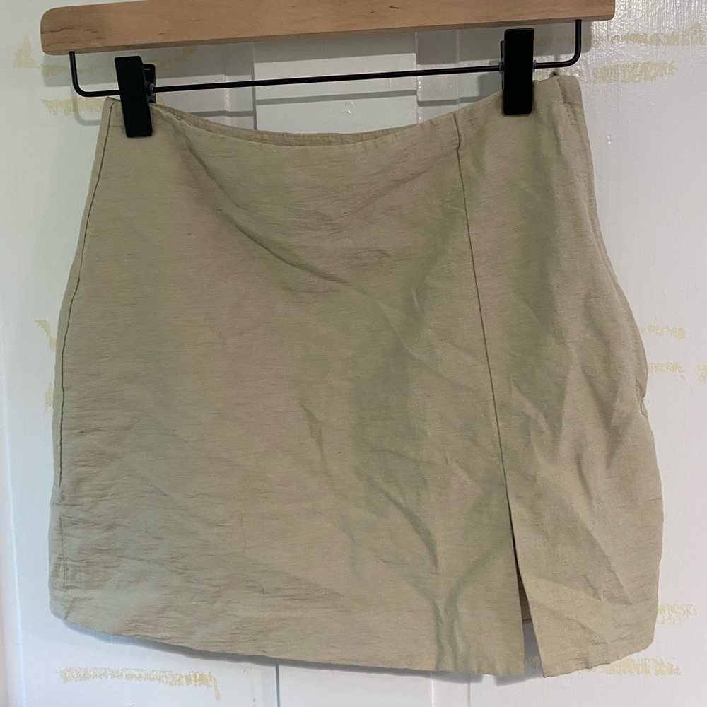 H&M mini Linen Blend skirt fall summer brown / tan